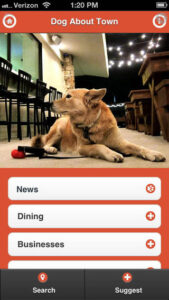 The app helps users find dog-friendly venues nearby.