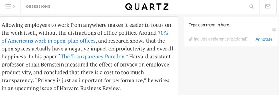 Quartz "annotations" appear in the margins next to specific paragraphs.