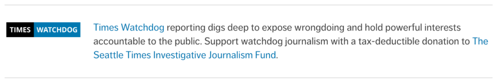 Donate to the Seattle Times Watchdog